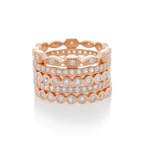 STACKED SHAPES RINGS, ROSE GOLD