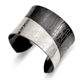 Stainless Steel Polished Black IP-plated Cuff Bangle