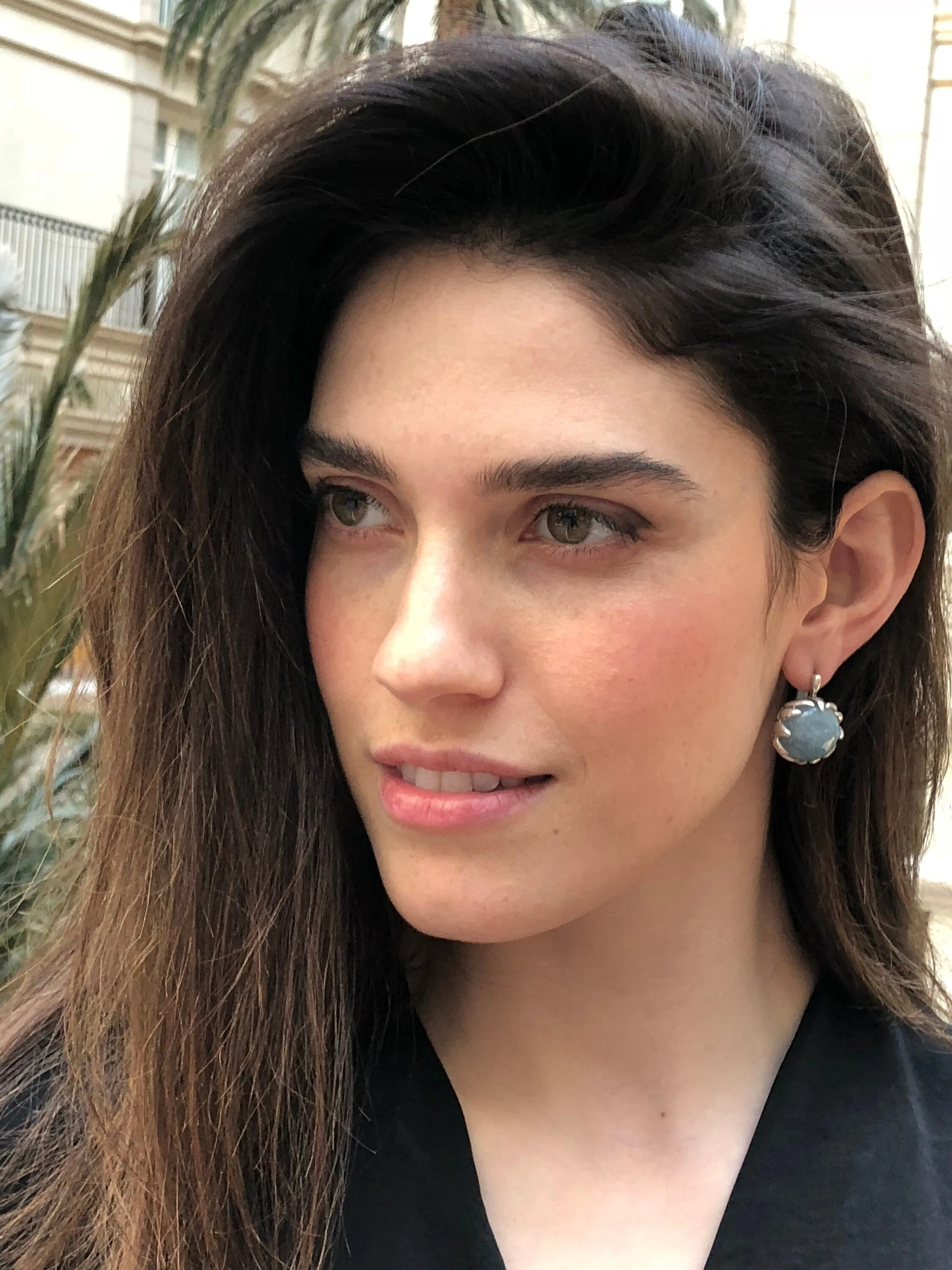 Statement Aquamarine Earrings - Blue Gemstone Earrings - Genuine Aquamarine Earrings