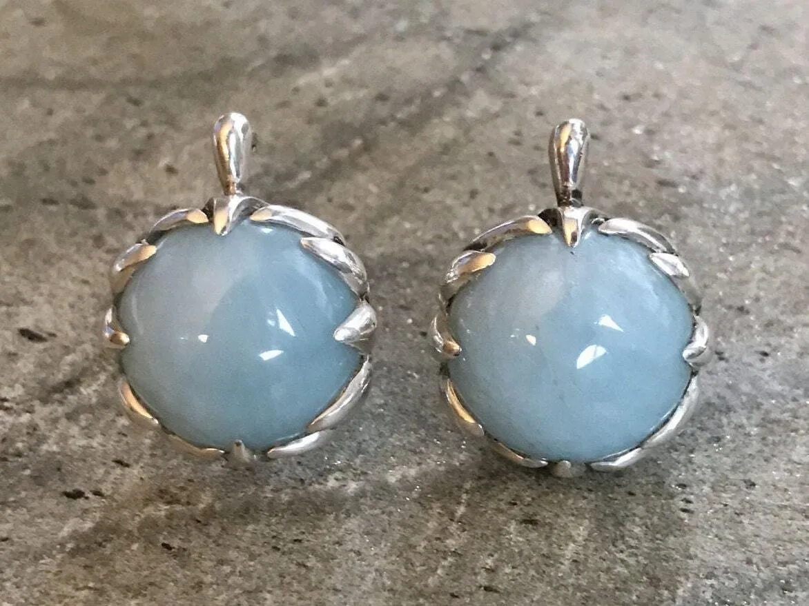 Statement Aquamarine Earrings - Blue Gemstone Earrings - Genuine Aquamarine Earrings