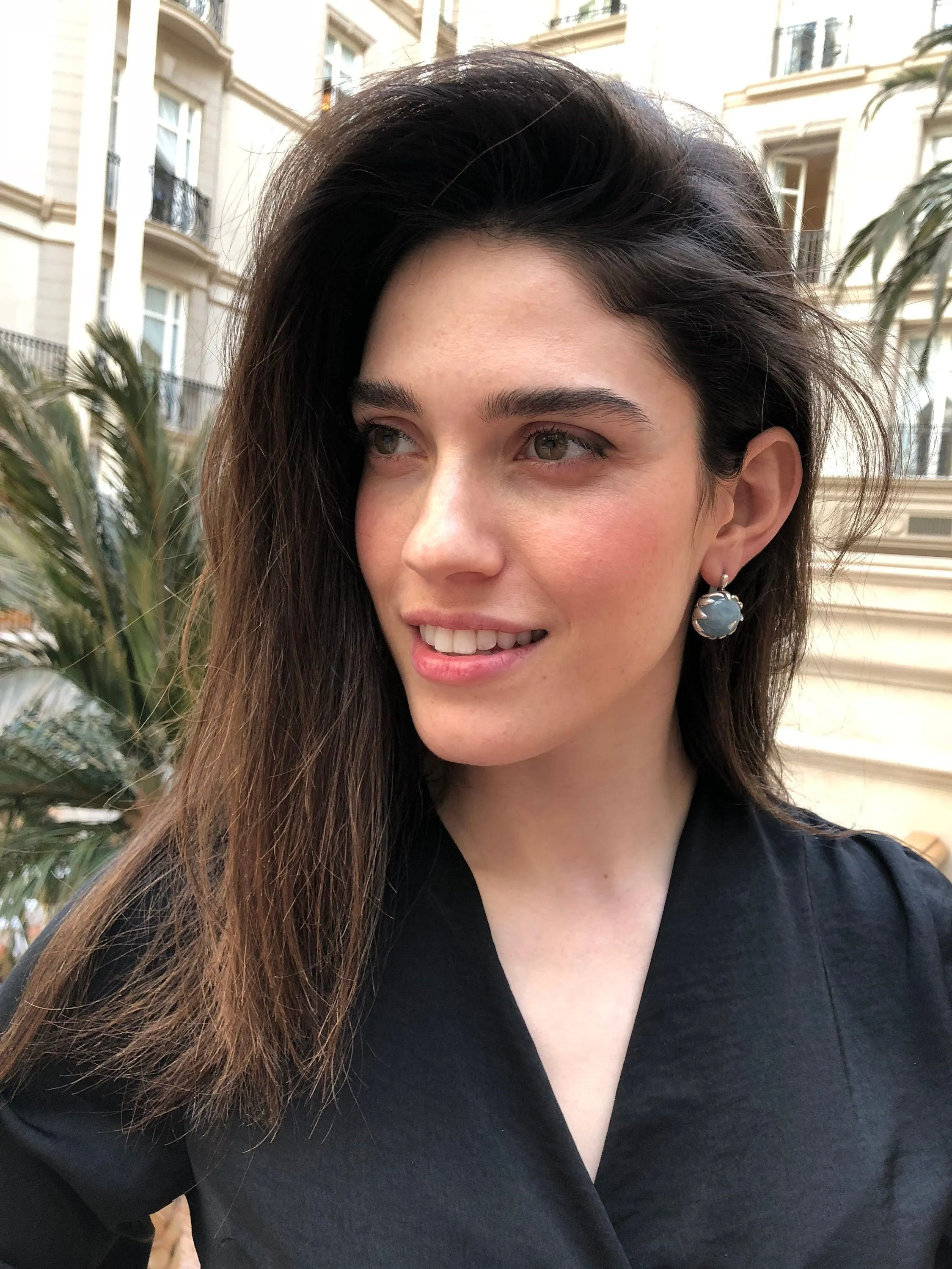 Statement Aquamarine Earrings - Blue Gemstone Earrings - Genuine Aquamarine Earrings