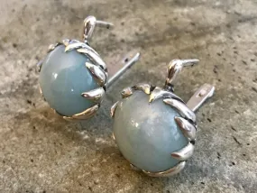 Statement Aquamarine Earrings - Blue Gemstone Earrings - Genuine Aquamarine Earrings
