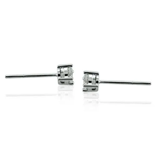 Steffans RBC Diamond Claw Set Platinum Stud Earrings (0.35ct)