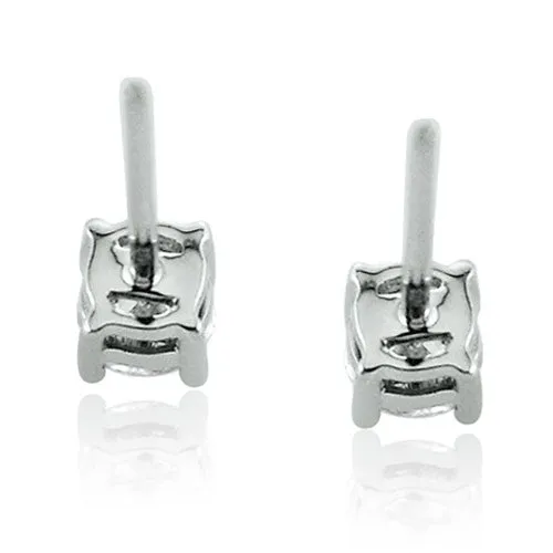 Steffans RBC Diamond Claw Set Platinum Stud Earrings (0.35ct)