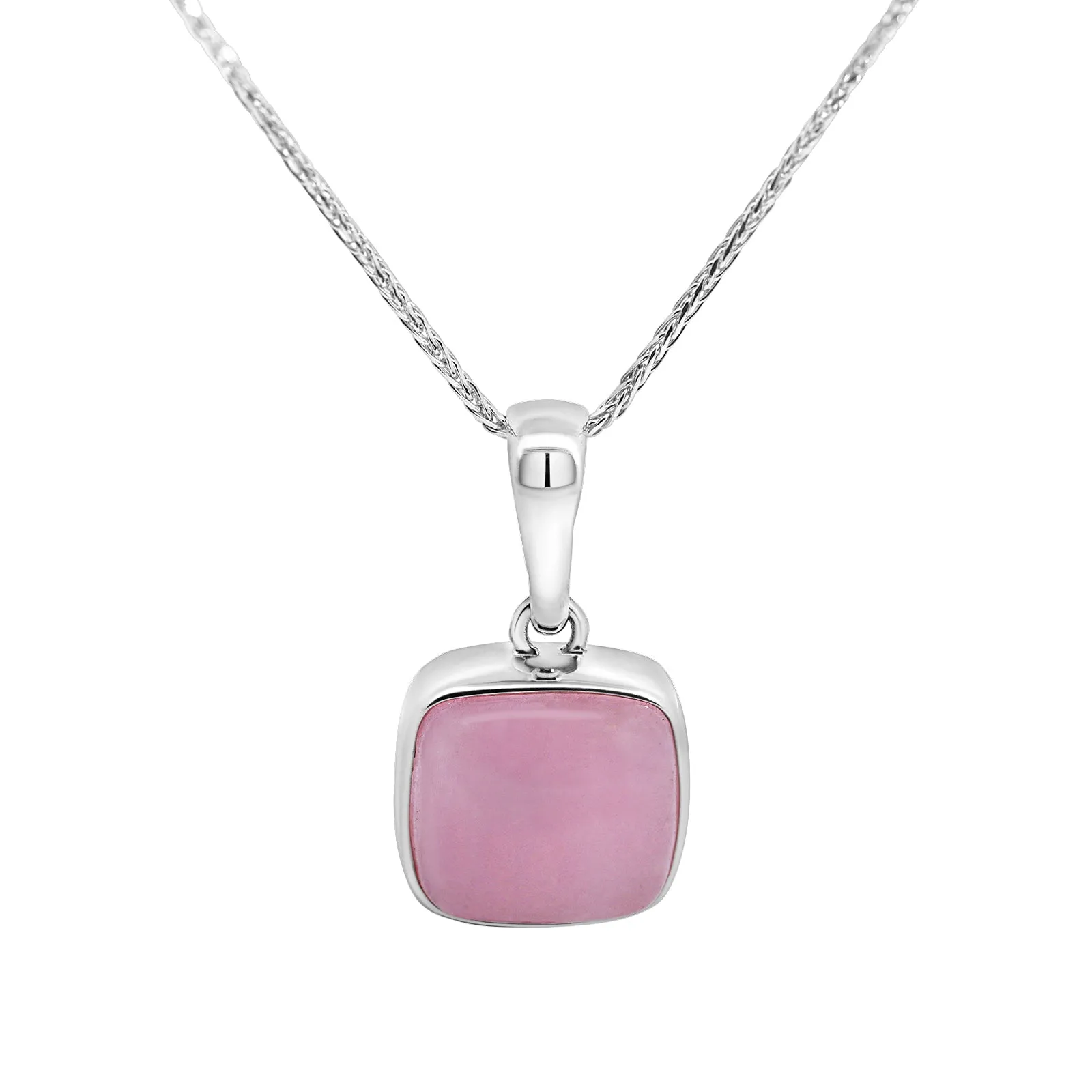 Stering Silver Square Morganite Pendant