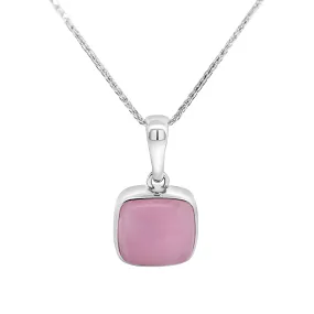 Stering Silver Square Morganite Pendant