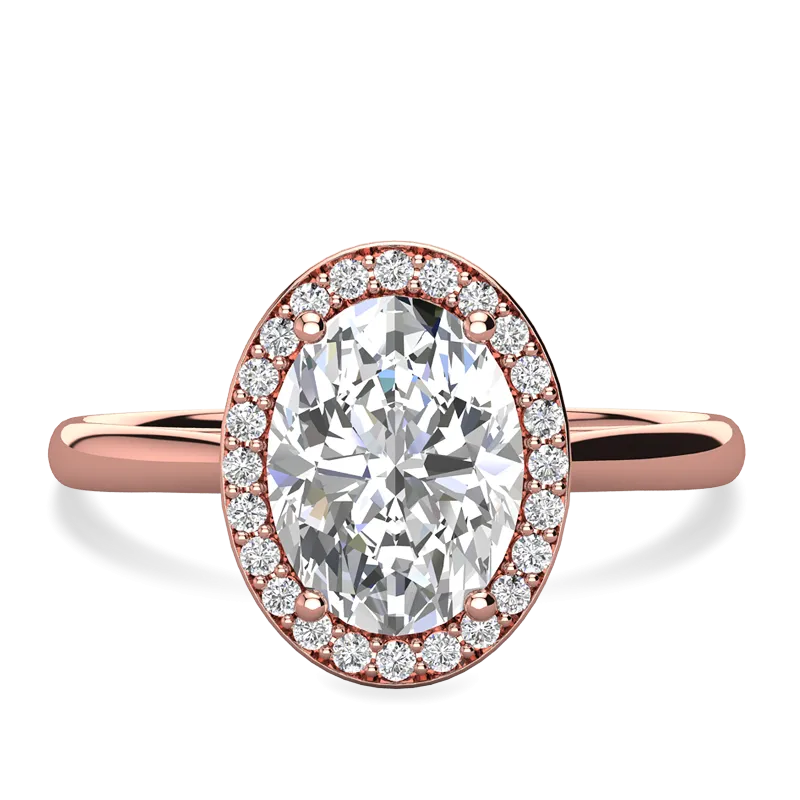 Tess ~ Oval Cut Micro Halo Ring