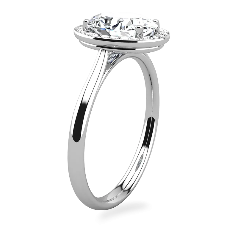 Tess ~ Oval Cut Micro Halo Ring