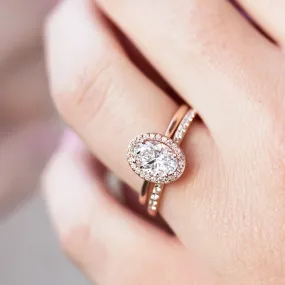 Tess ~ Oval Cut Micro Halo Ring