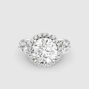 The Trinity Studded Solitaire Ring-Round