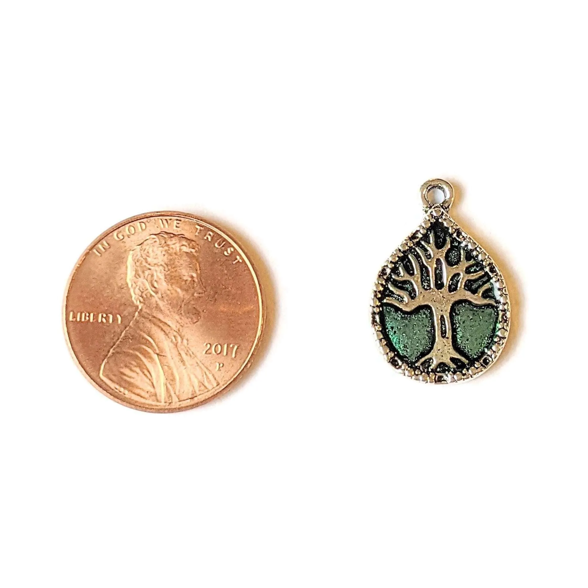 Tree Of Life Enamel Tear Drop Charm