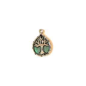 Tree Of Life Enamel Tear Drop Charm