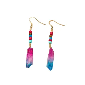 Vibrant Crystal Drop Earrings - Vienna Verve Collection
