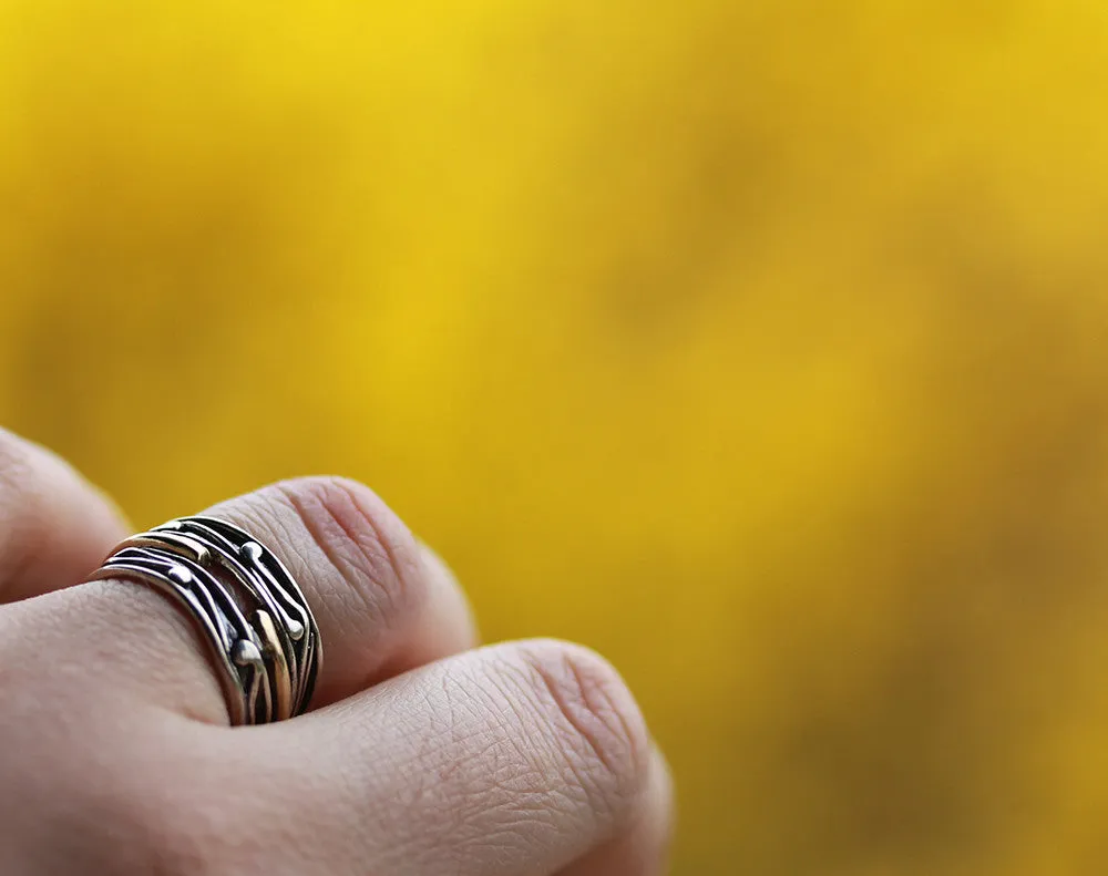 Vine Gold Band Ring 5 - Size 6 1/4