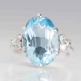 Vintage Platinum 6 Carat Aquamarine Ring