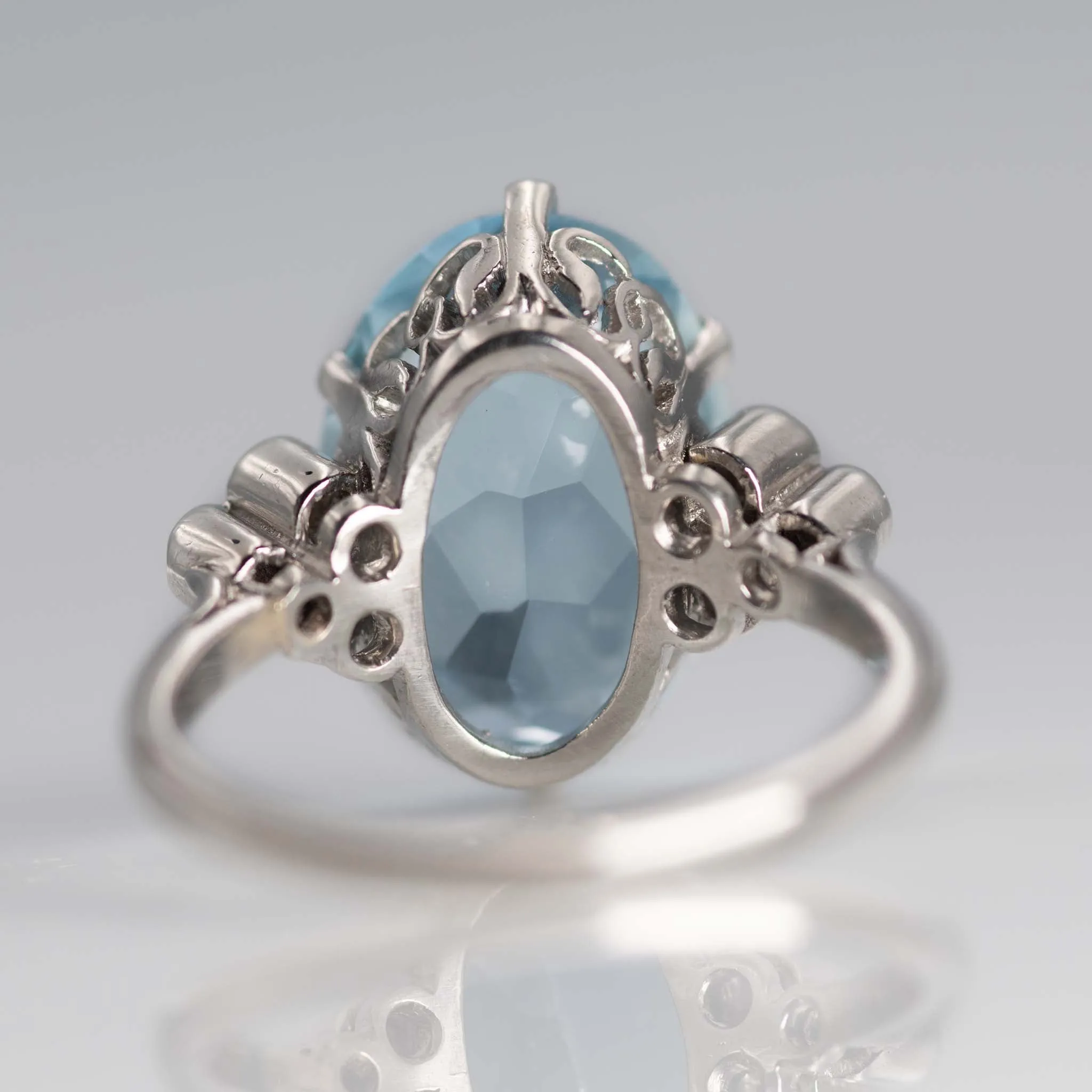 Vintage Platinum 6 Carat Aquamarine Ring