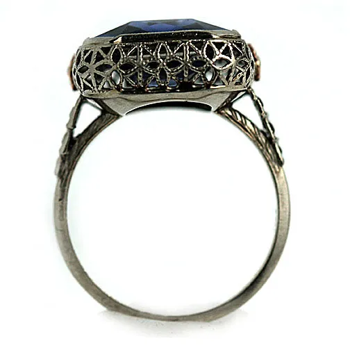 Vintage Synthetic Blue Gemstone Cocktail Ring