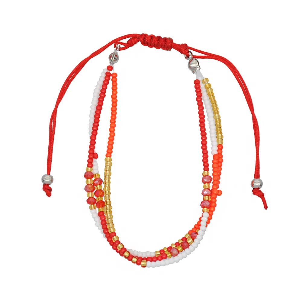 Wholesale Beaded Crystal Colorful Rice Beads Woven Bracelet