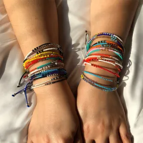 Wholesale Beaded Crystal Colorful Rice Beads Woven Bracelet