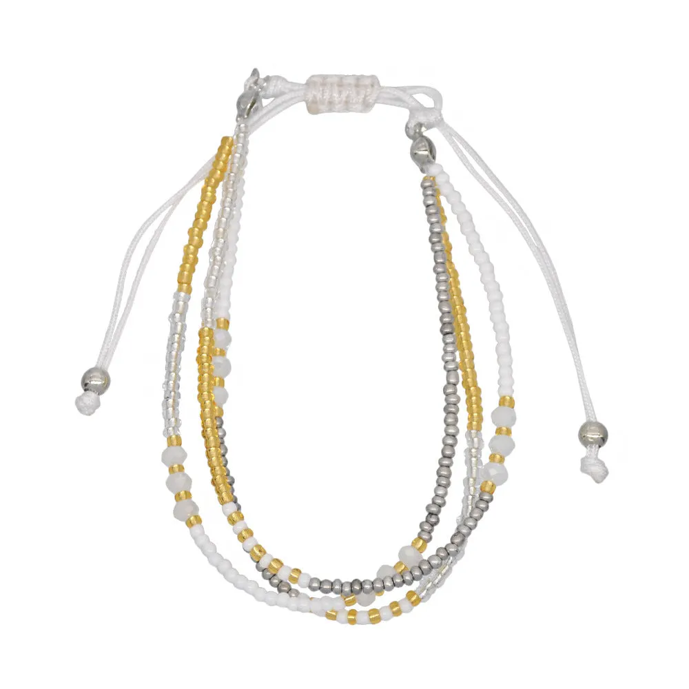 Wholesale Beaded Crystal Colorful Rice Beads Woven Bracelet