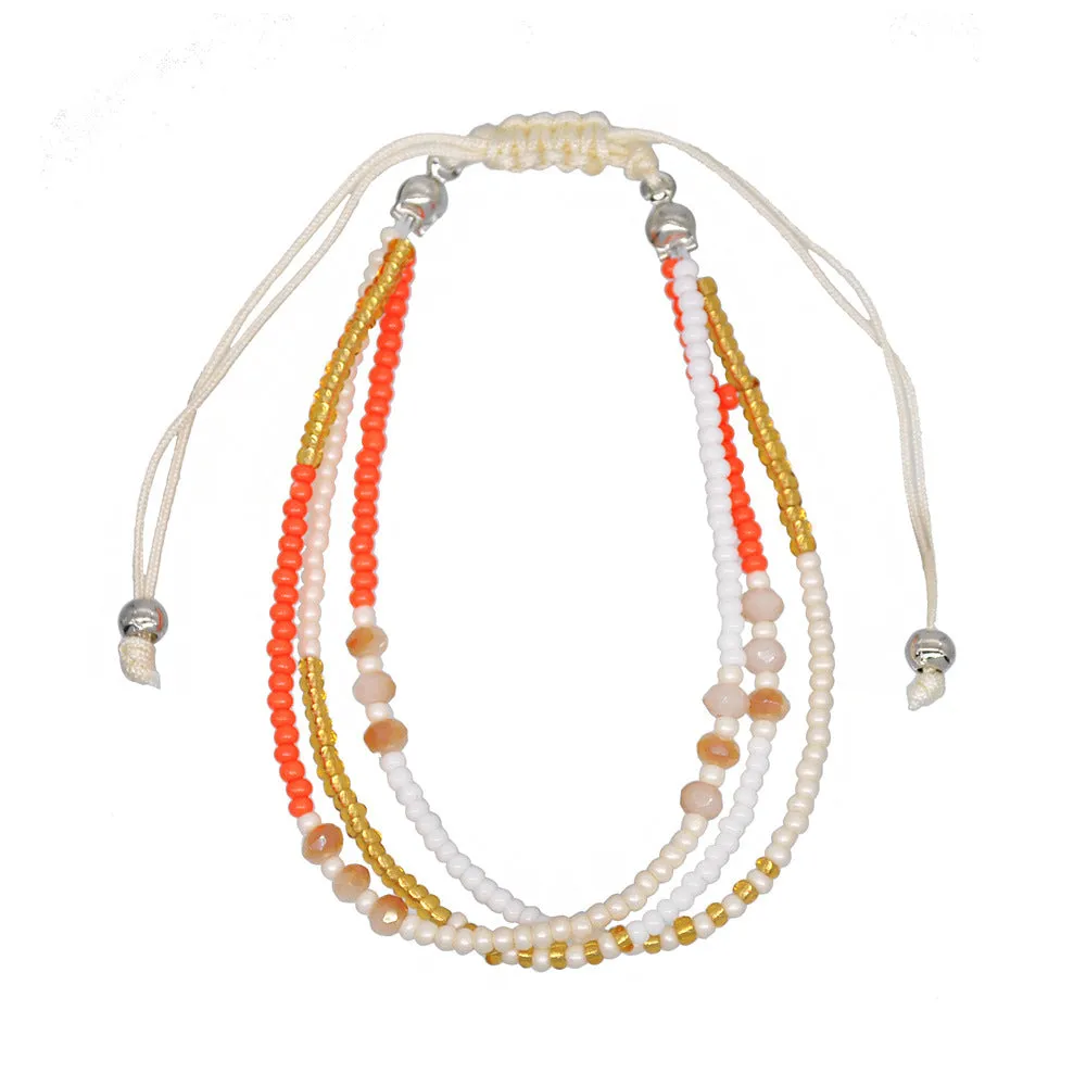 Wholesale Beaded Crystal Colorful Rice Beads Woven Bracelet