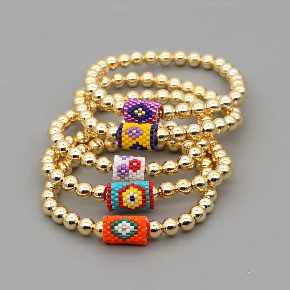Wholesale Bohemian Ethnic Eyes Glass Bracelet