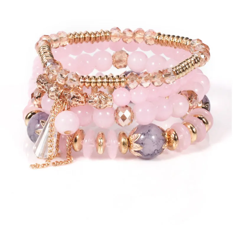 Wholesale Bohemian Stained Glass Bracelets Set of Four