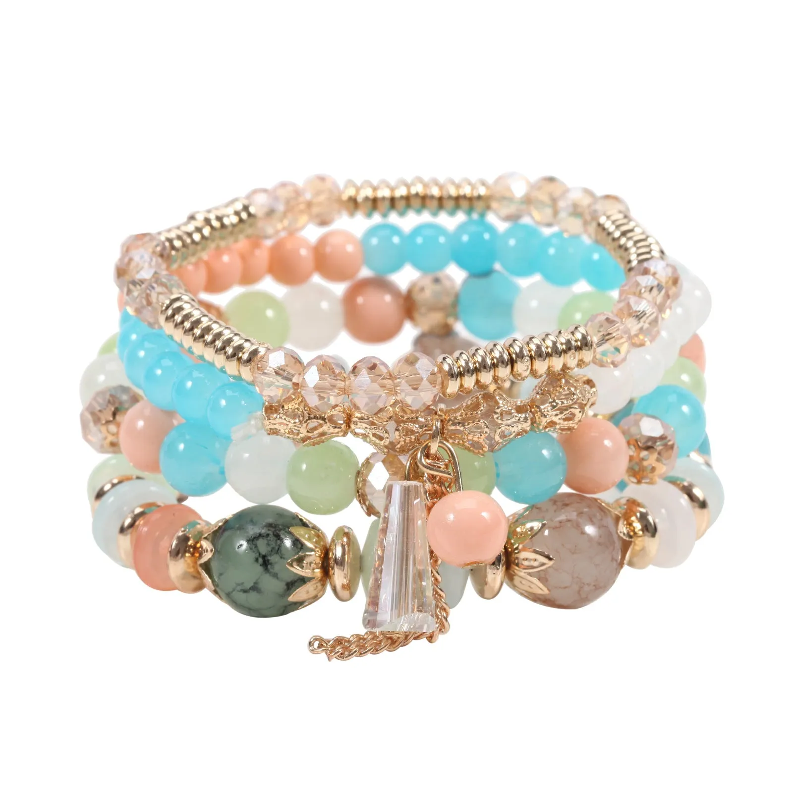 Wholesale Bohemian Stained Glass Bracelets Set of Four
