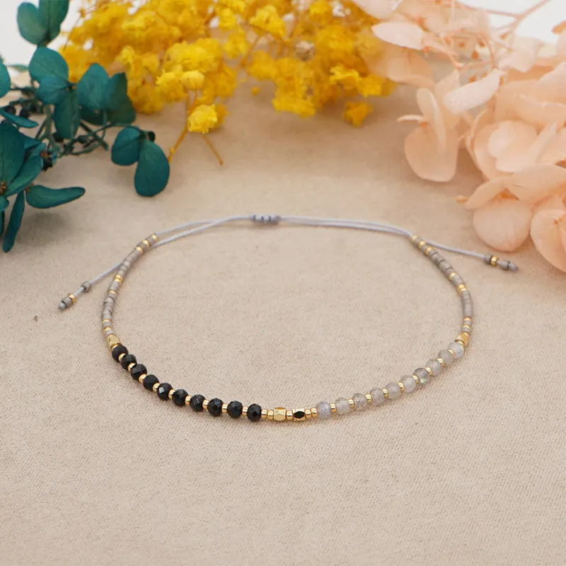 Wholesale Bracelet Glass Simple Bohemian Ethnic Onyx Natural OLY-BT-GBH003