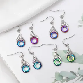 Wholesale Colorful Crystal Gradient Rhinestone Earrings