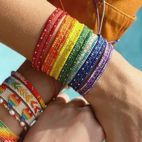 Wholesale Jewelry Bohemian Rainbow Miyuki Beads Bracelet