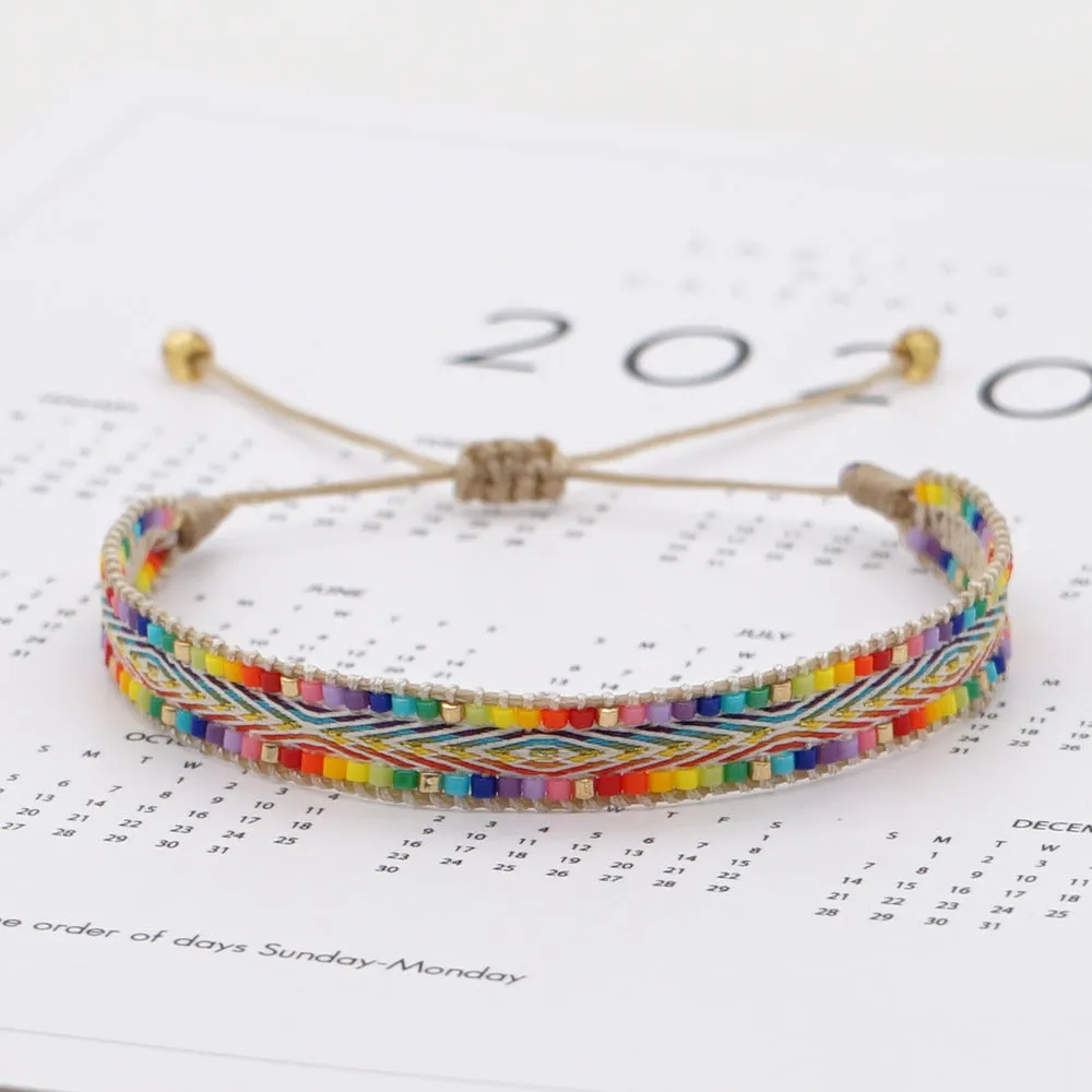 Wholesale Jewelry Bohemian Rainbow Miyuki Beads Bracelet