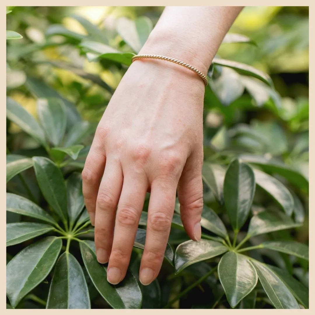 Woven Gold Bangle Cuff Bracelet