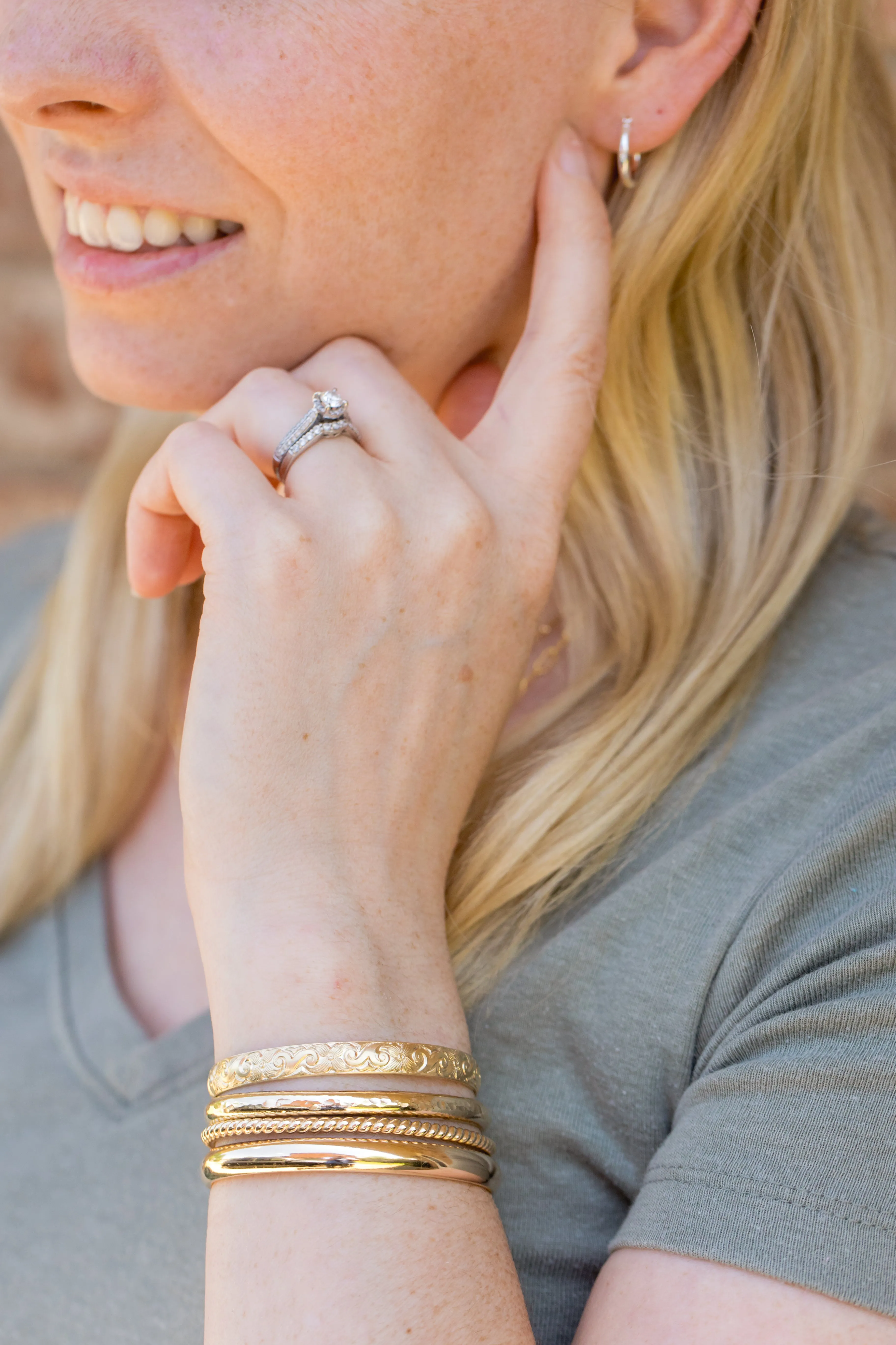 Woven Gold Bangle Cuff Bracelet