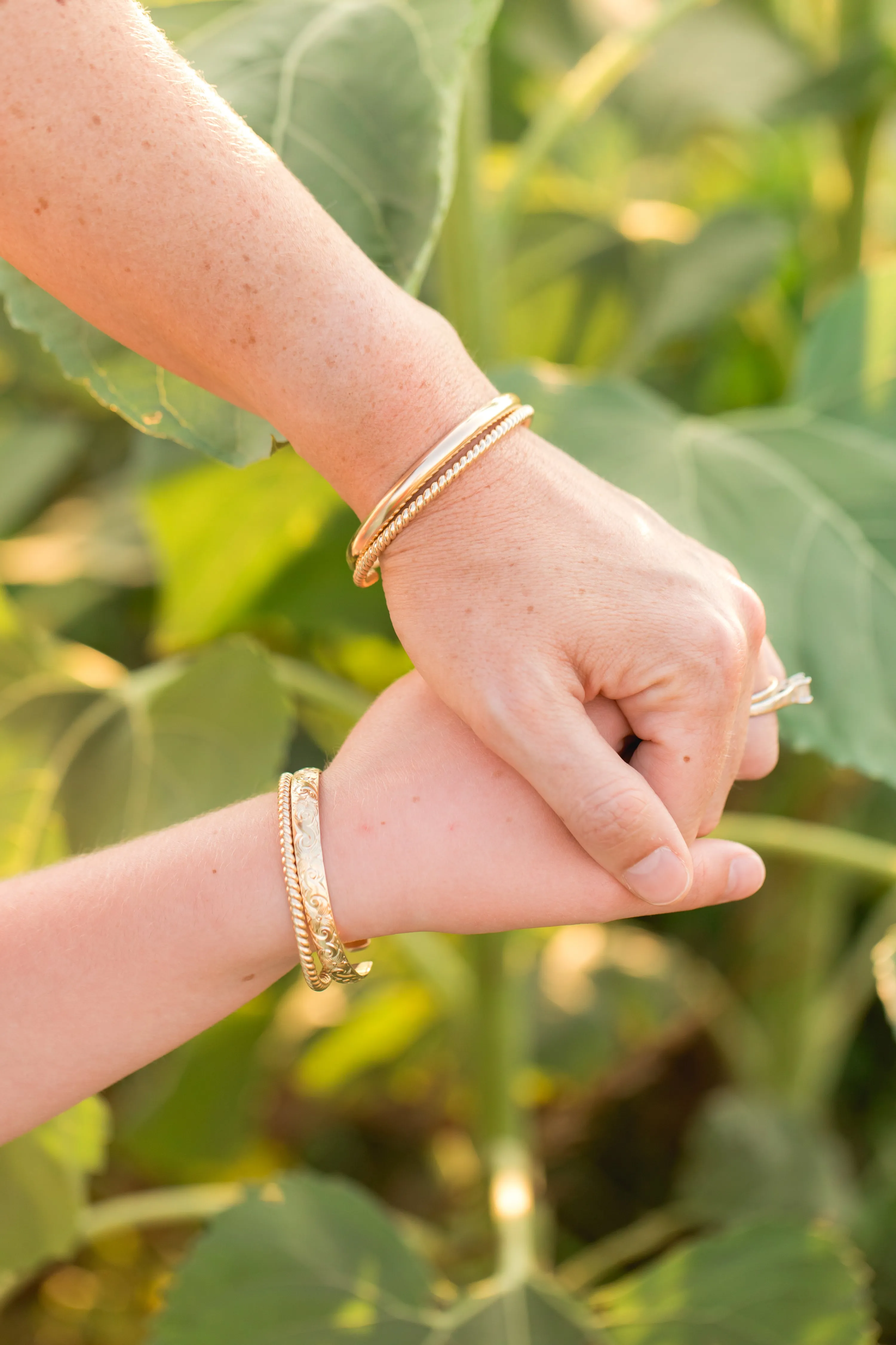 Woven Gold Bangle Cuff Bracelet