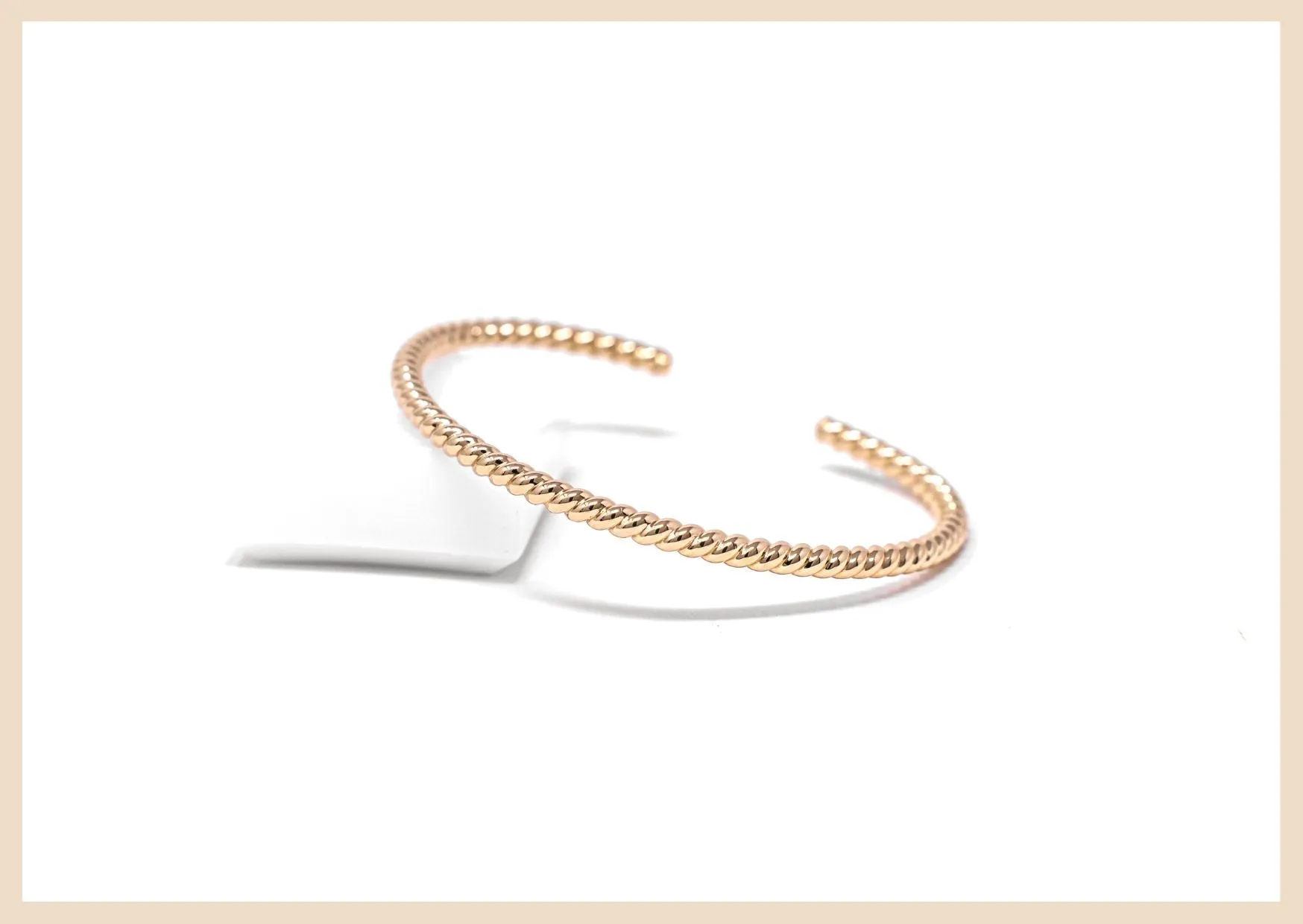 Woven Gold Bangle Cuff Bracelet