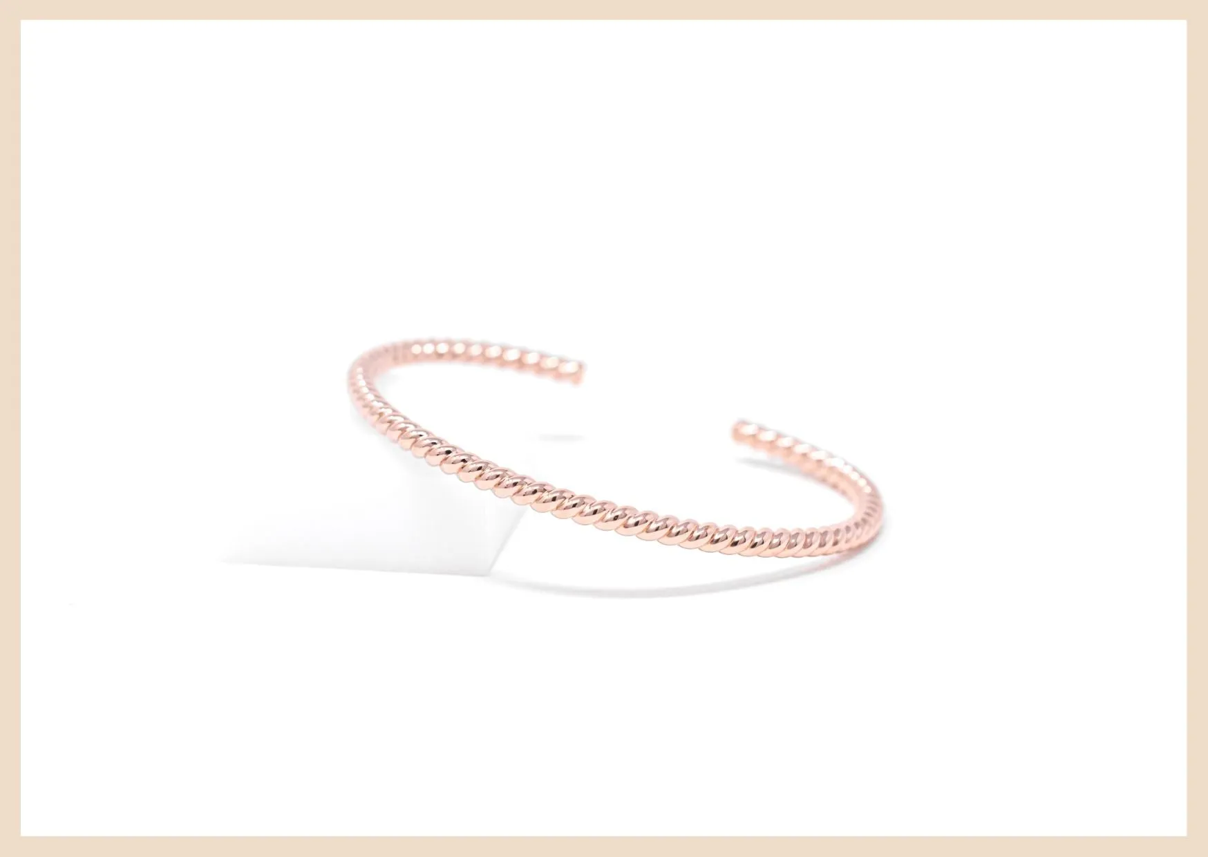 Woven Rose Gold Bangle Cuff Bracelet