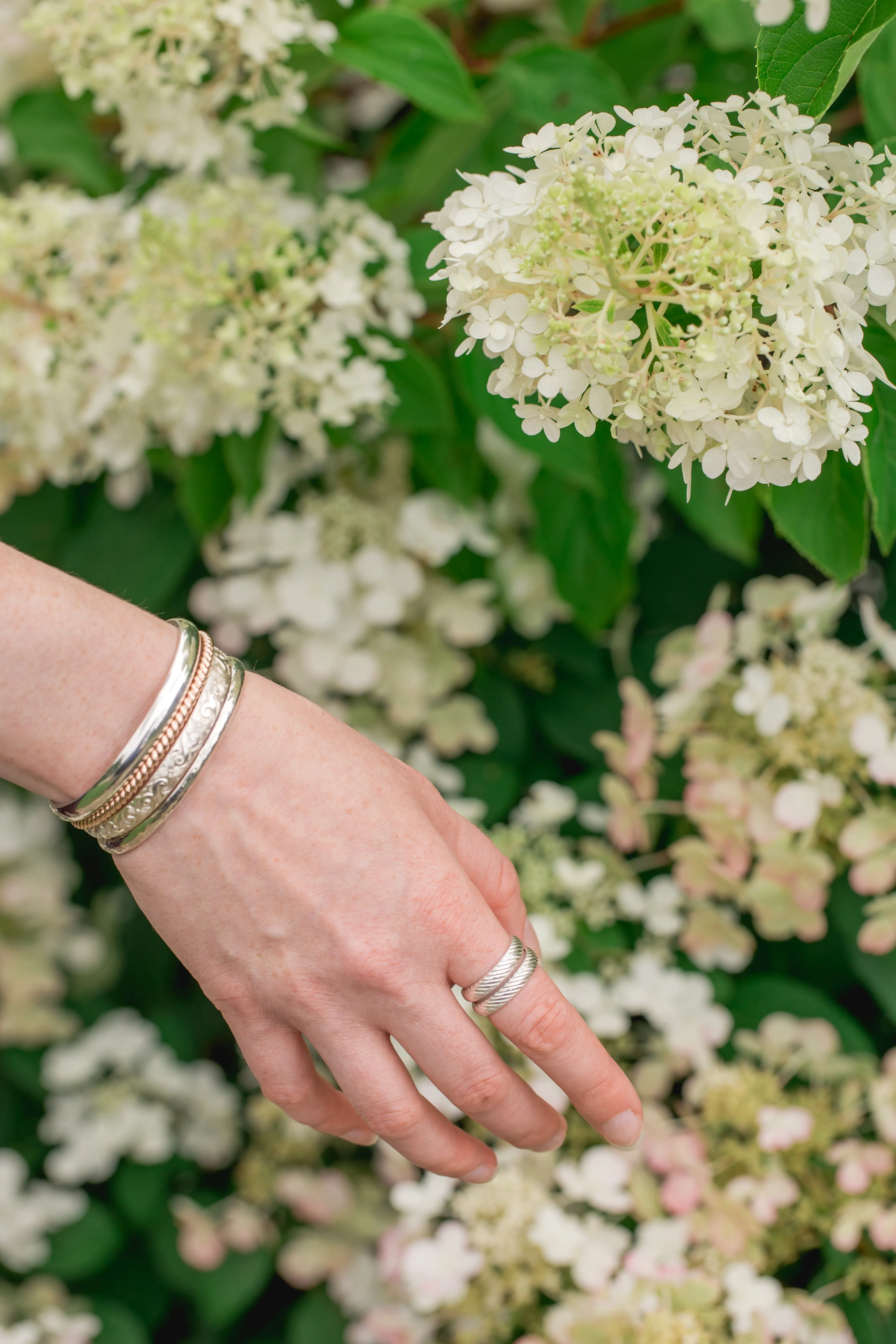 Woven Rose Gold Bangle Cuff Bracelet