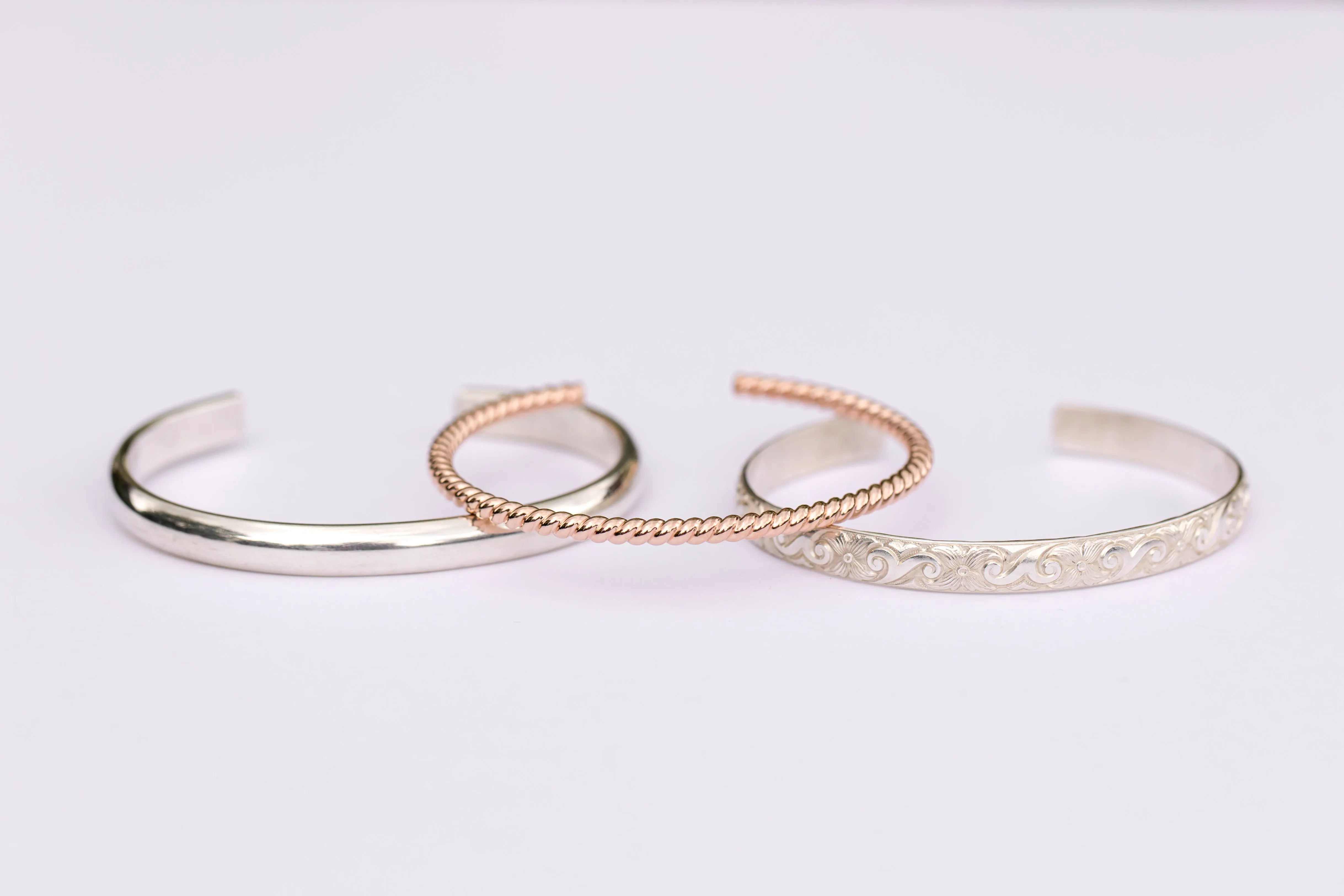 Woven Rose Gold Bangle Cuff Bracelet