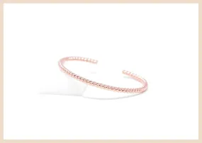 Woven Rose Gold Bangle Cuff Bracelet
